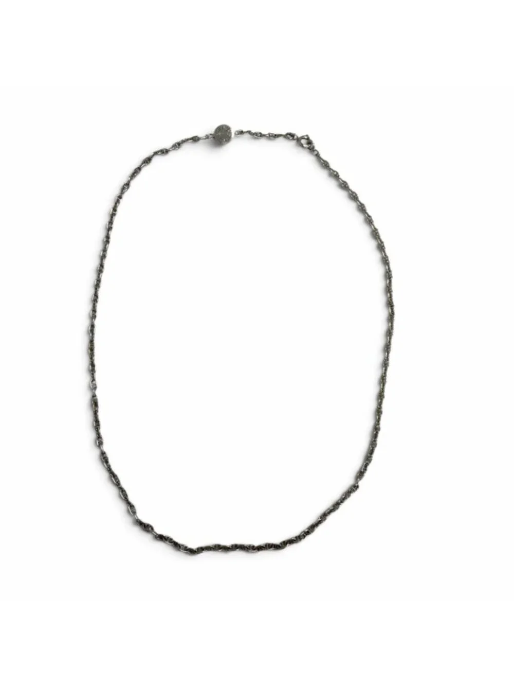 Hermes 925 Chaine D'ancre Mini Sellier Chain Necklace Choker Silver